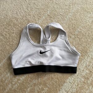 Nike White and Black Dri-FIT Sports Bra
